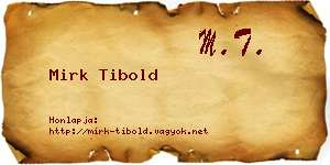 Mirk Tibold névjegykártya